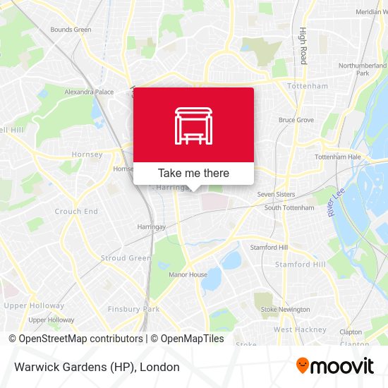 Warwick Gardens (HP) map