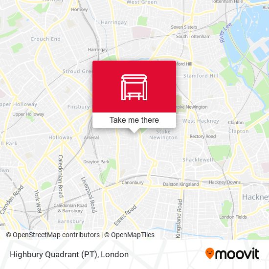 Highbury Quadrant (PT) map