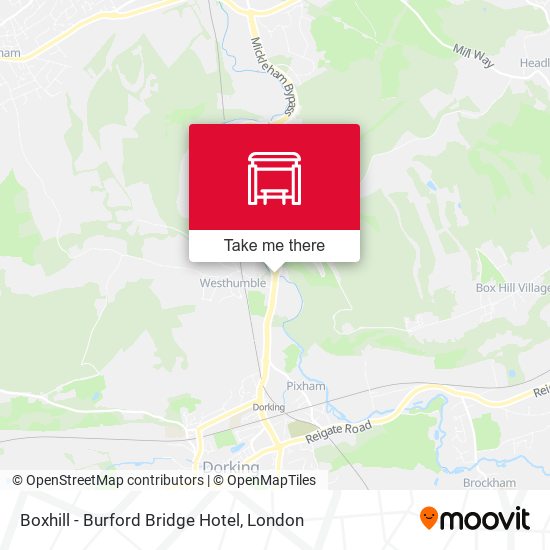 Boxhill - Burford Bridge Hotel map