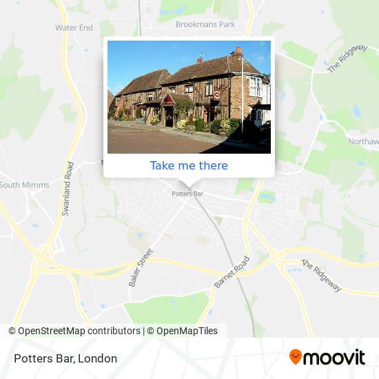 Potters bar train line map