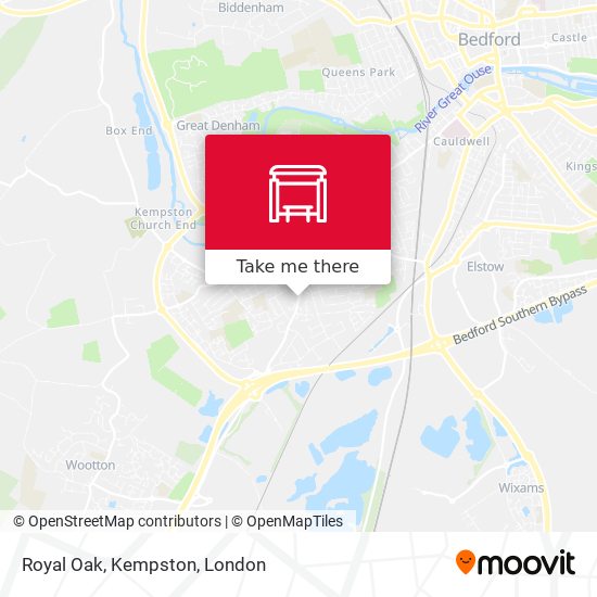Royal Oak, Kempston map