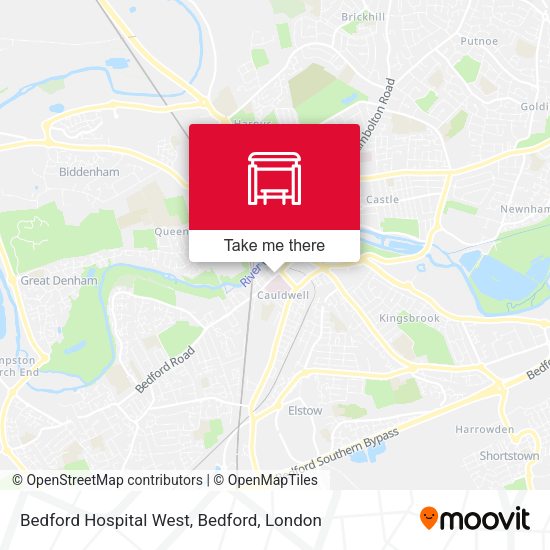 Bedford Hospital West, Bedford map