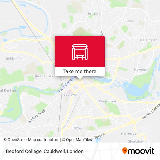 Bedford College, Cauldwell map