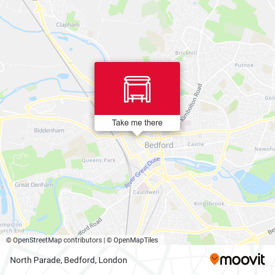 North Parade, Bedford map