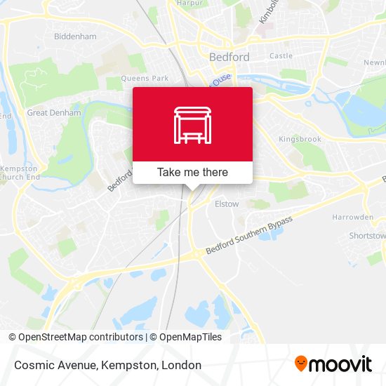 Cosmic Avenue, Kempston map