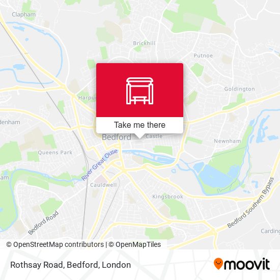 Rothsay Road, Bedford map