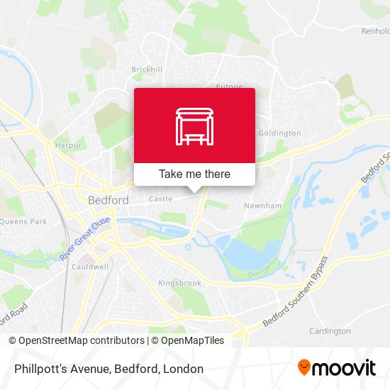 Phillpott's Avenue, Bedford map