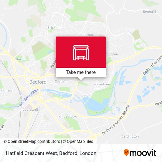 Hatfield Crescent West, Bedford map