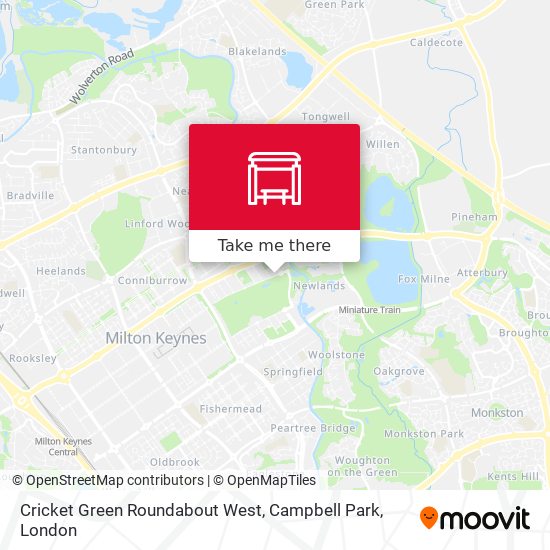 Cricket Green Roundabout West, Campbell Park map