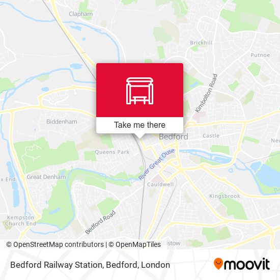 Bedford Railway Station, Bedford map
