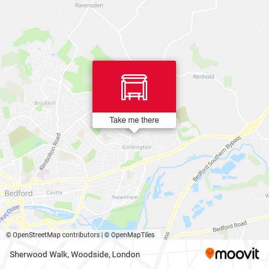 Sherwood Walk, Woodside map