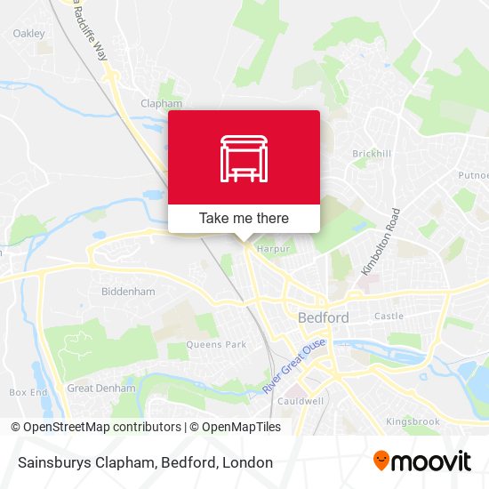 Sainsburys Clapham, Bedford map