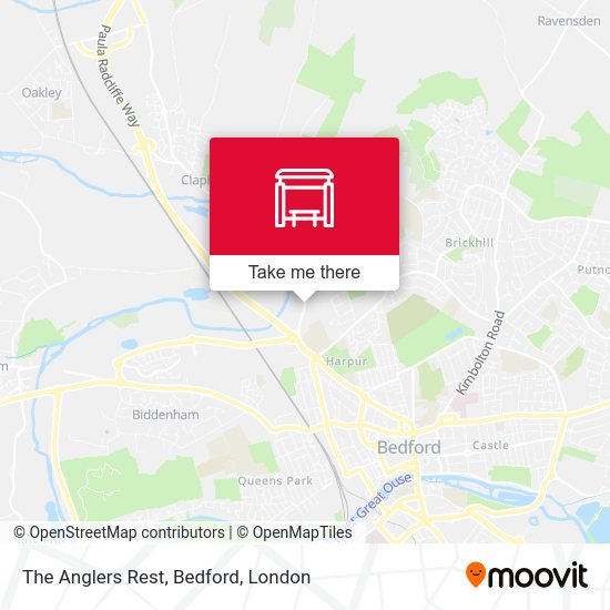 The Anglers Rest, Bedford map