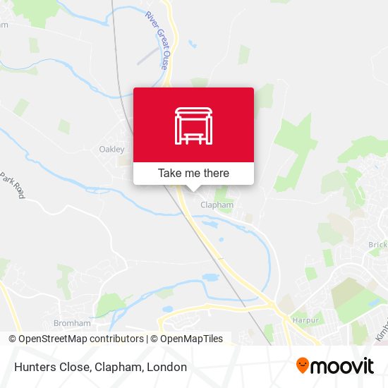 Hunters Close, Clapham map