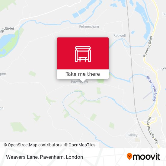 Weavers Lane, Pavenham map