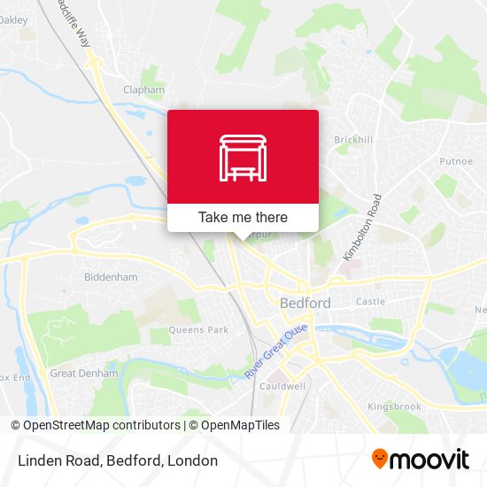 Linden Road, Bedford map