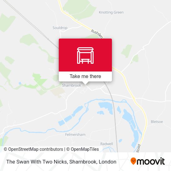 The Swan With Two Nicks, Sharnbrook map