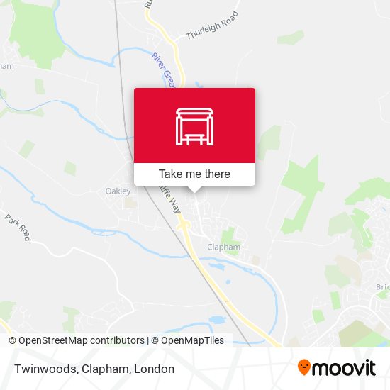 Twinwoods, Clapham map