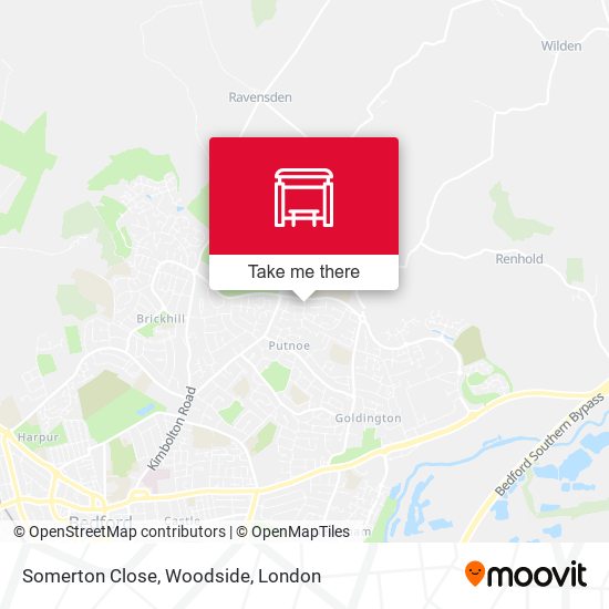 Somerton Close, Woodside map