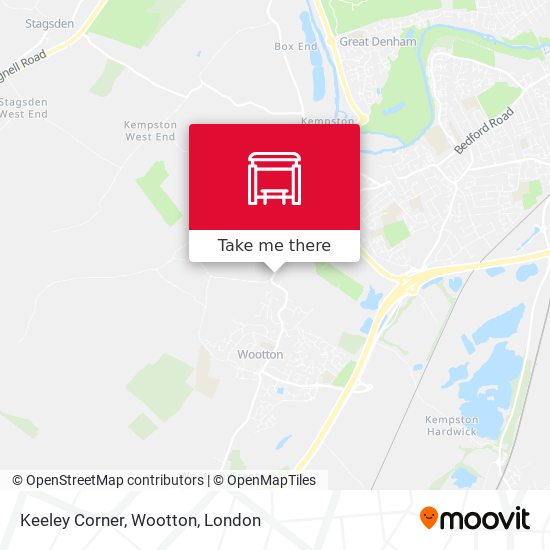Keeley Corner, Wootton map