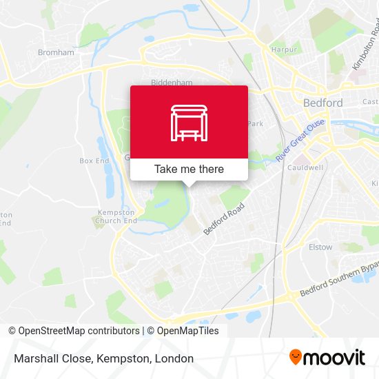 Marshall Close, Kempston map