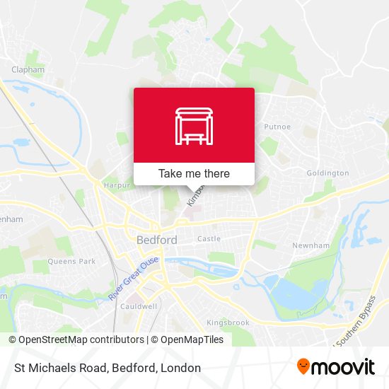 St Michaels Road, Bedford map