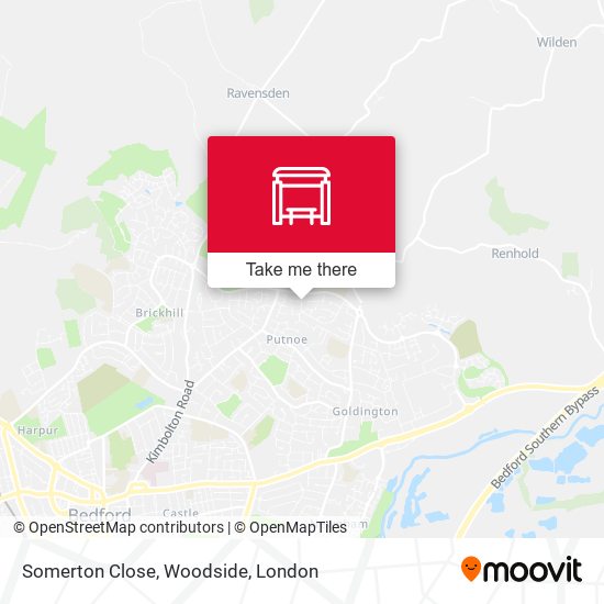 Somerton Close, Woodside map