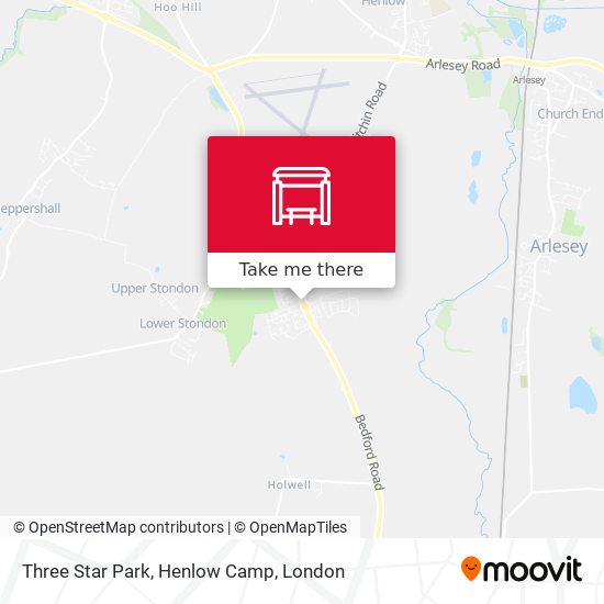 Three Star Park, Henlow Camp map