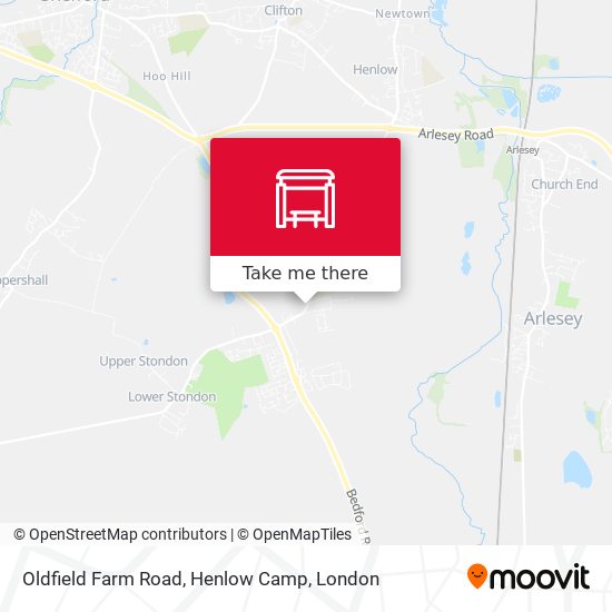 Oldfield Farm Road, Henlow Camp map