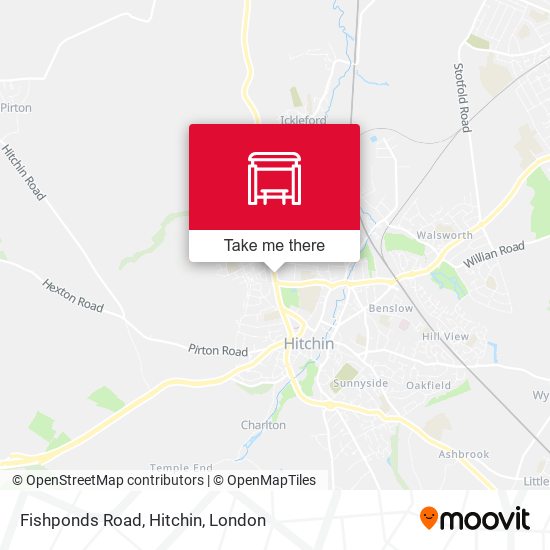 Fishponds Road, Hitchin map