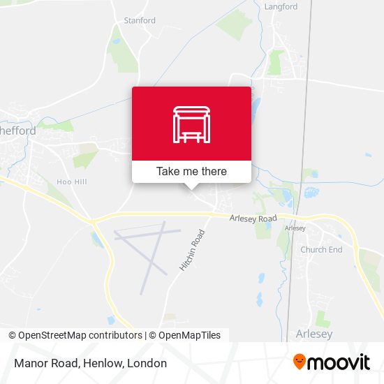 Manor Road, Henlow map