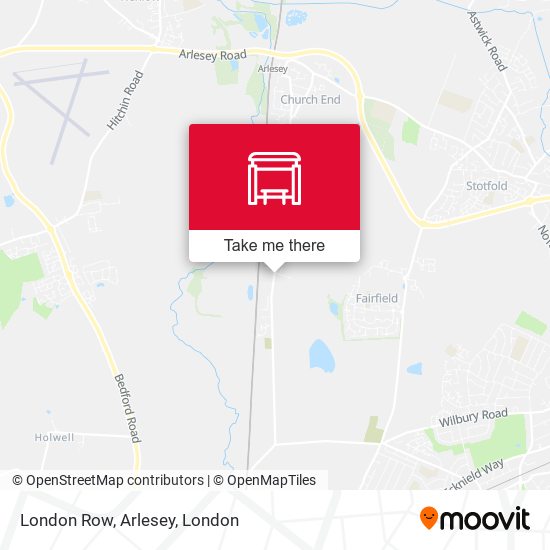London Row, Arlesey map
