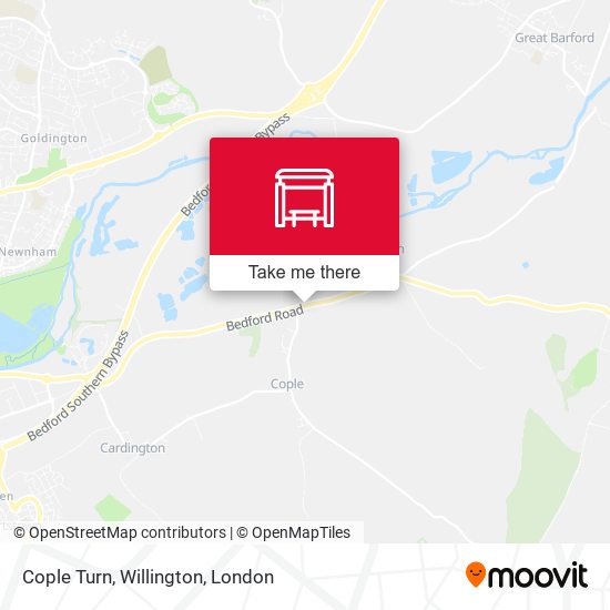 Cople Turn, Willington map