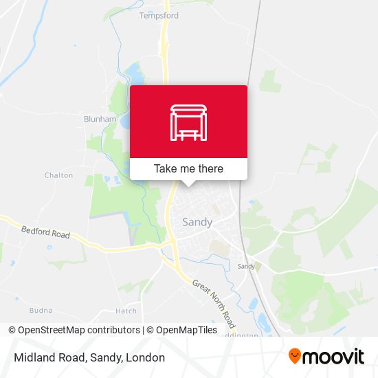 Midland Road, Sandy map