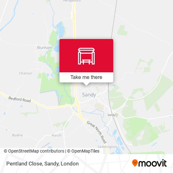 Pentland Close, Sandy map