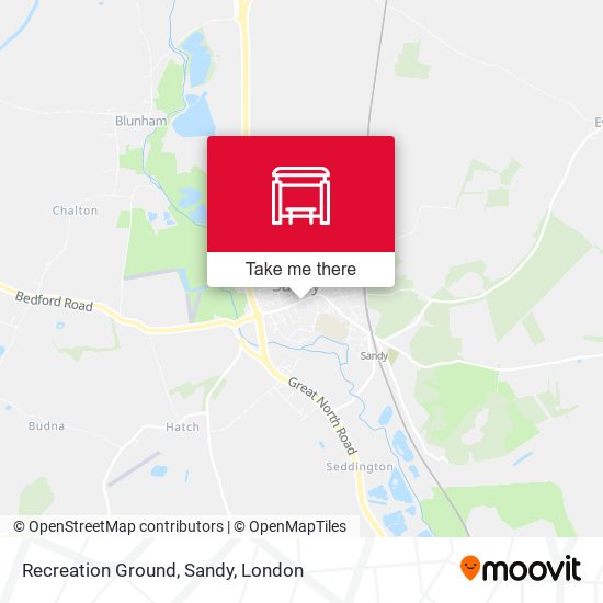 Recreation Ground, Sandy map