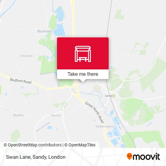 Swan Lane, Sandy map