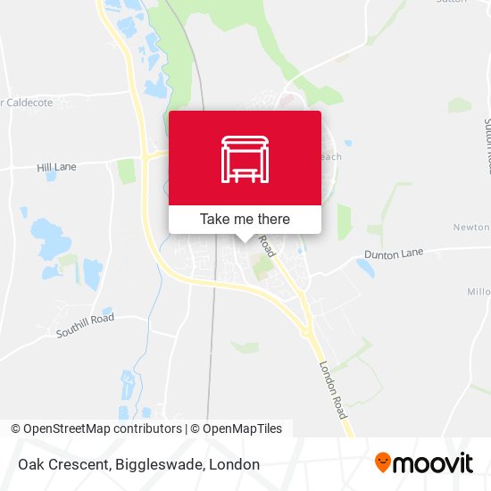 Oak Crescent, Biggleswade map