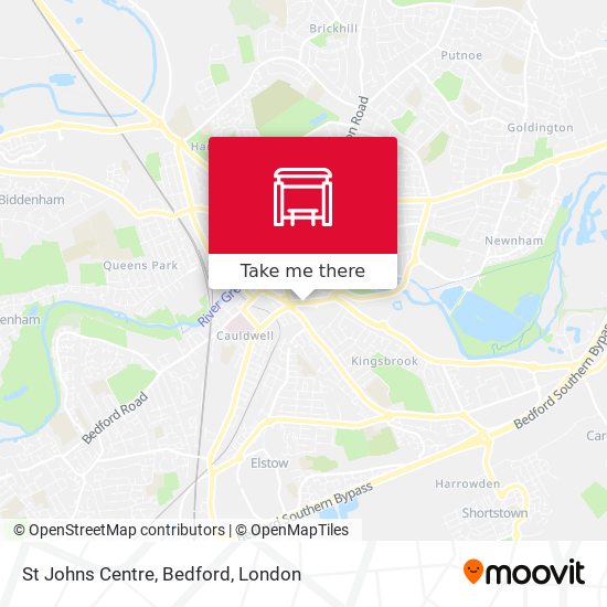 St Johns Centre, Bedford map