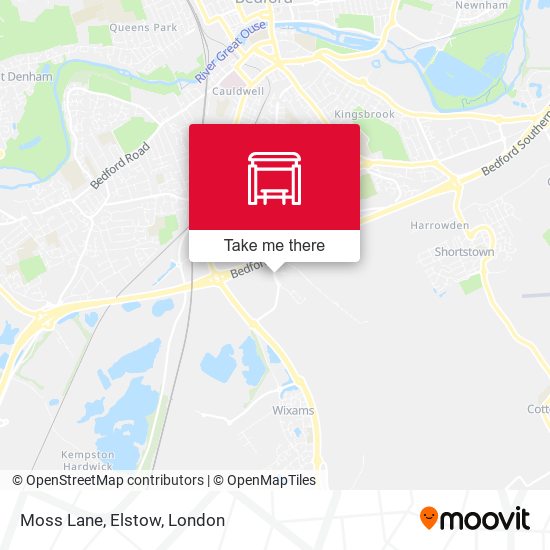 Moss Lane, Elstow map