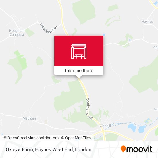 Oxley's Farm, Haynes West End map