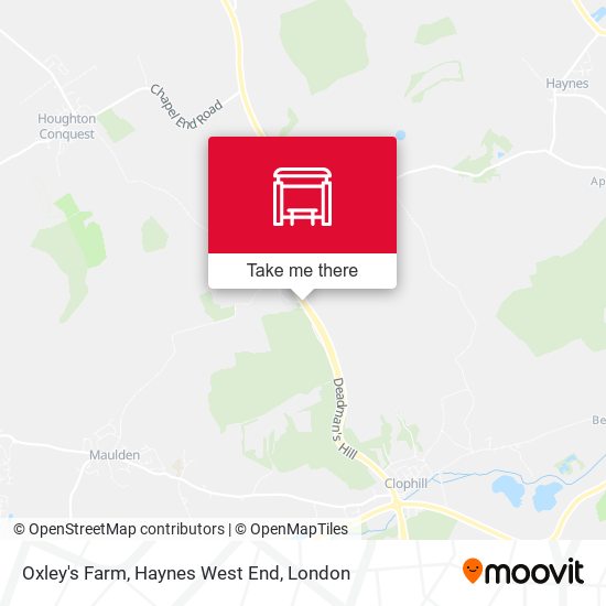 Oxley's Farm, Haynes West End map