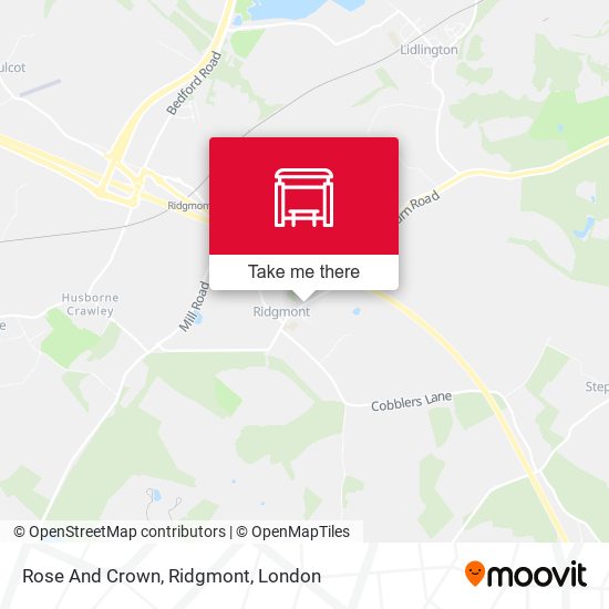 Rose And Crown, Ridgmont map