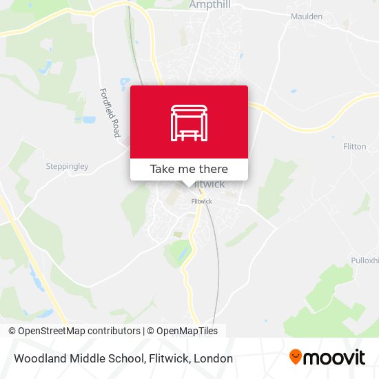 Woodland Middle School, Flitwick map
