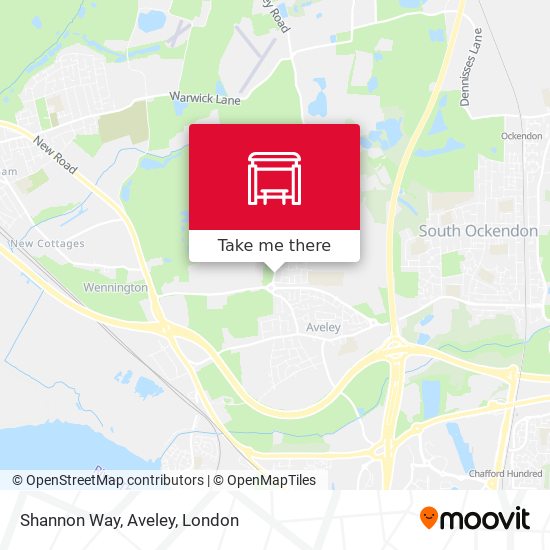 Shannon Way, Aveley map