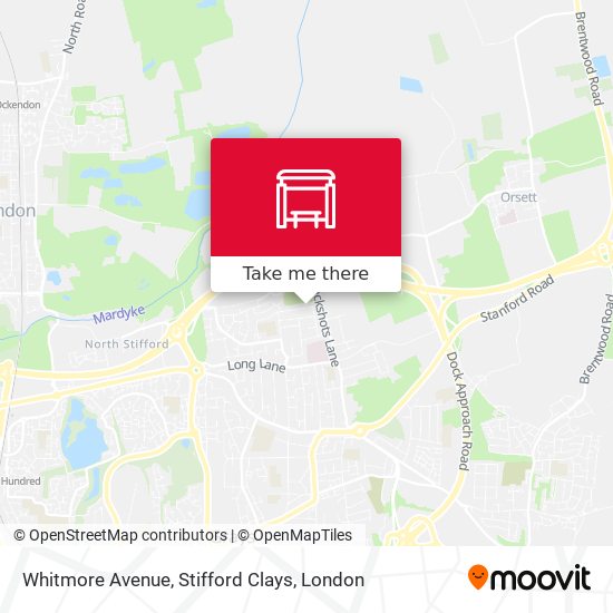 Whitmore Avenue, Stifford Clays map