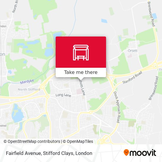 Fairfield Avenue, Stifford Clays map