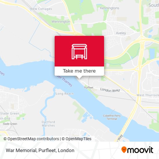 War Memorial, Purfleet map