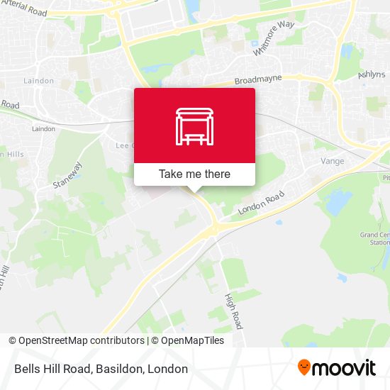 Bells Hill Road, Basildon map