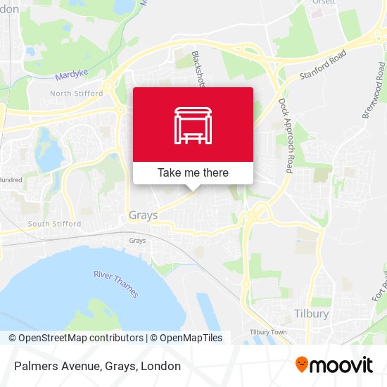 Palmers Avenue, Grays map